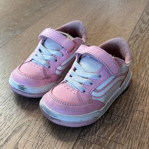 Vans Pink and White Kids Sneakers
